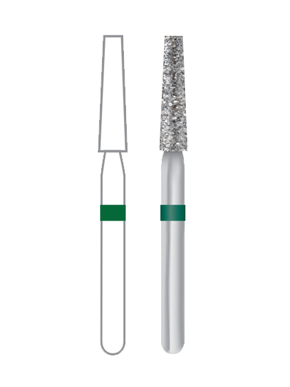 Midwest® #847/018 Coarse Multi-Use Diamond Taper Flat End FG Short Shank Pack of 5 image