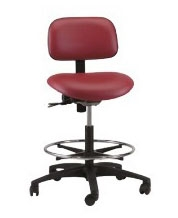 Adjustable Footring Doctor's Stool with Backrest product image
