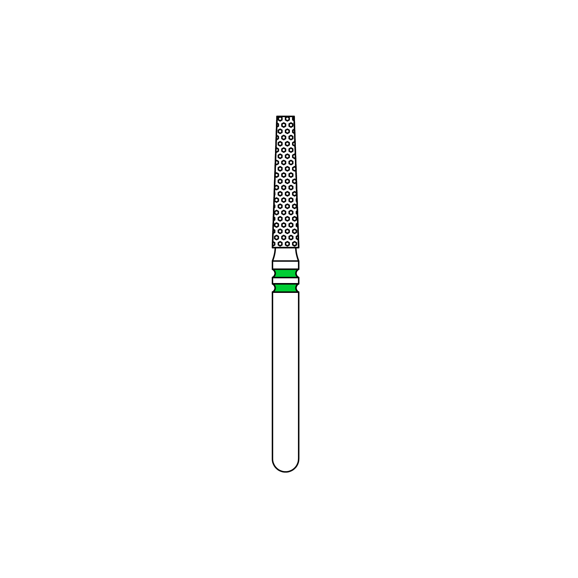 Two Striper Euro 16A Diamond Bur Friction Grip Coarse Flat-End Taper 5/PK product image