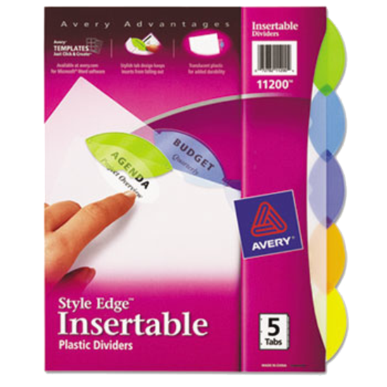 Avery Insertable Style Edge Tab Plastic Dividers 5-Tab Letter product image