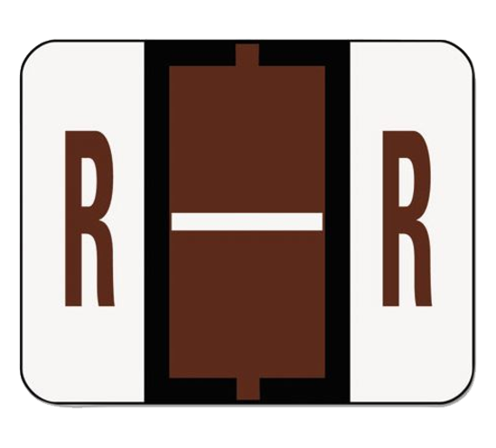 Smead Brown A-Z Color-Coded Bar-Style End Tab Labels Letter R Roll of 500 product image