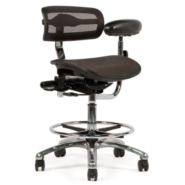 virtu® C120 Midnight Mesh Assistant Stool product image