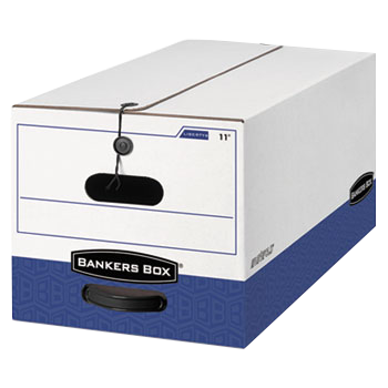 Bankers Box® Liberty Heavy-Duty Storage Boxes Legal White/Blue 10"H x 15"W x 24"D Carton of 12 product image