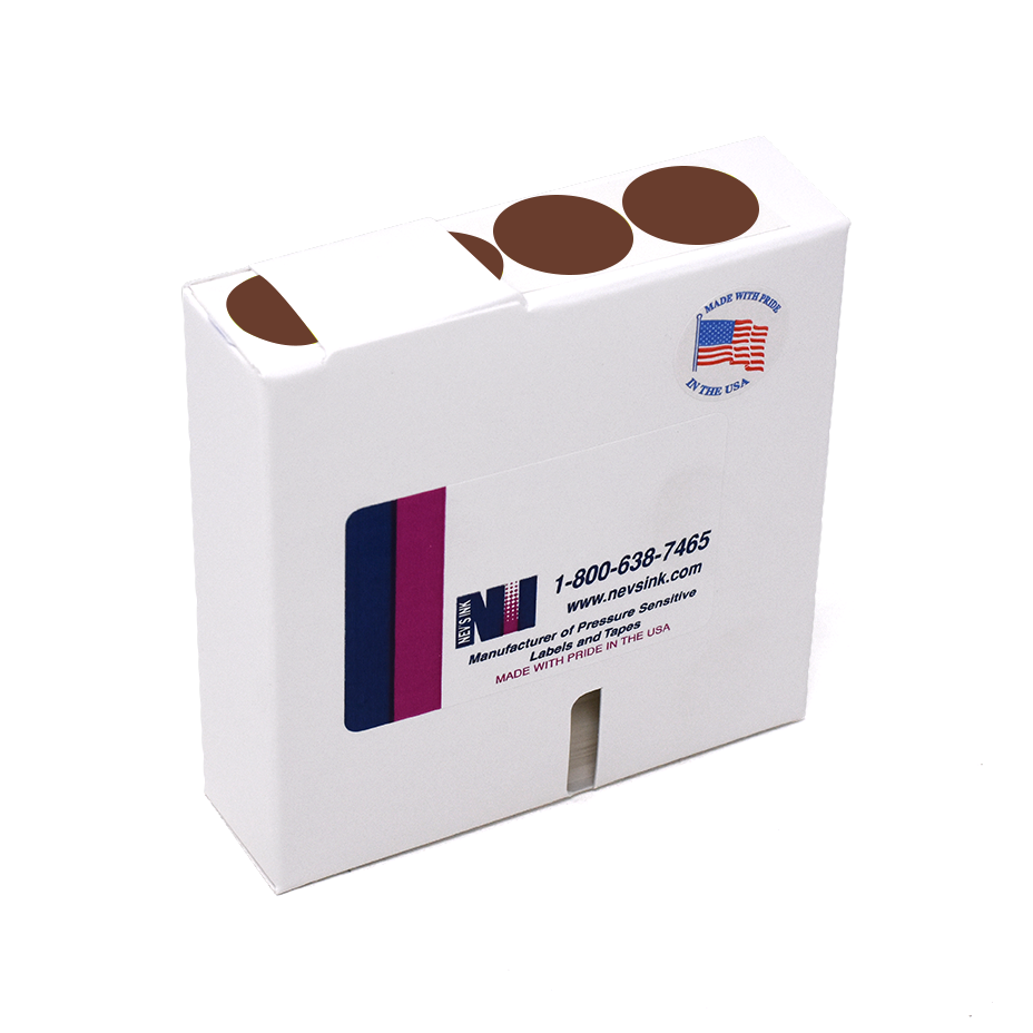Label Color Coded Dot Roll Form - 1" Brown 1/Roll product image