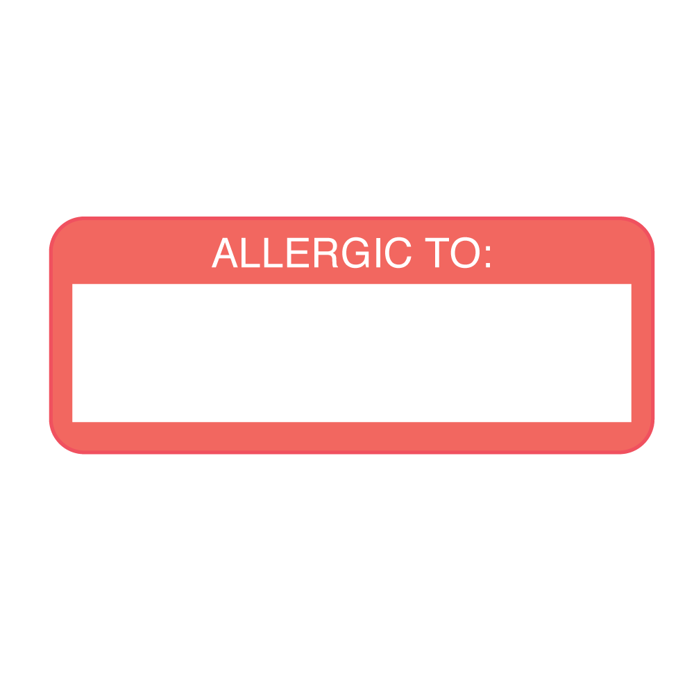 Warning Labels Allegic To: Red Reverse 7/8" x 2-1/4" Roll product image