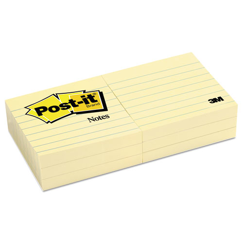 Post-it® Original Pads Lined Canary Yellow 3 x 3 Pack of 6 image