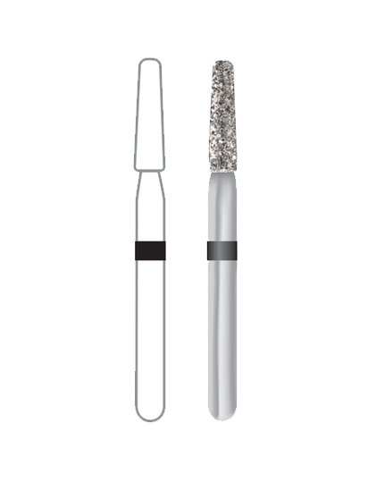 Midwest® #847KR/016 Super Coarse Multi-Use Diamond Taper Flat Modified FG Short Shank Pack of 5 image