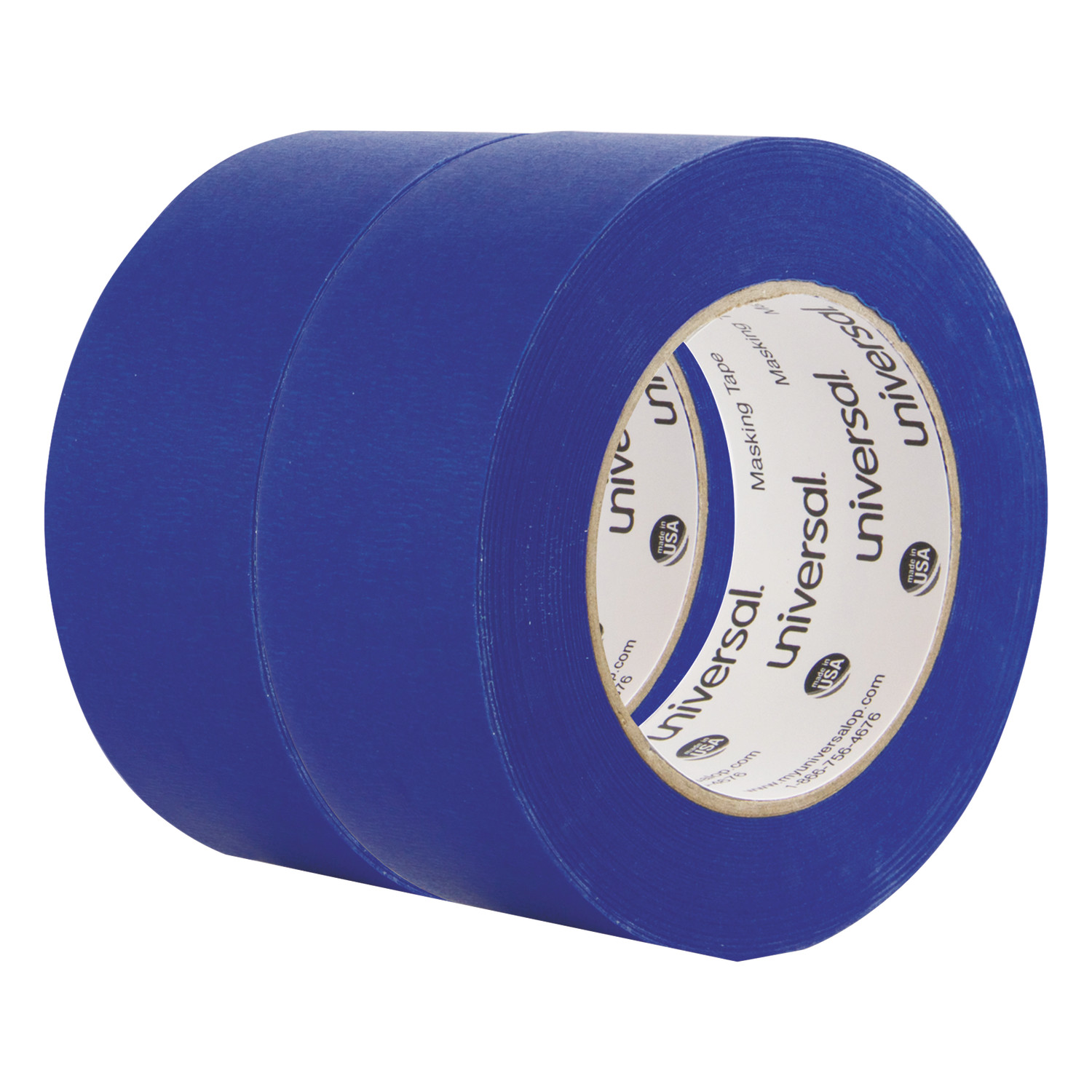 Universal® Premium Blue Masking Tape with UV Resistance 3" Core 48mm x 54.8m Pack of 2 product image