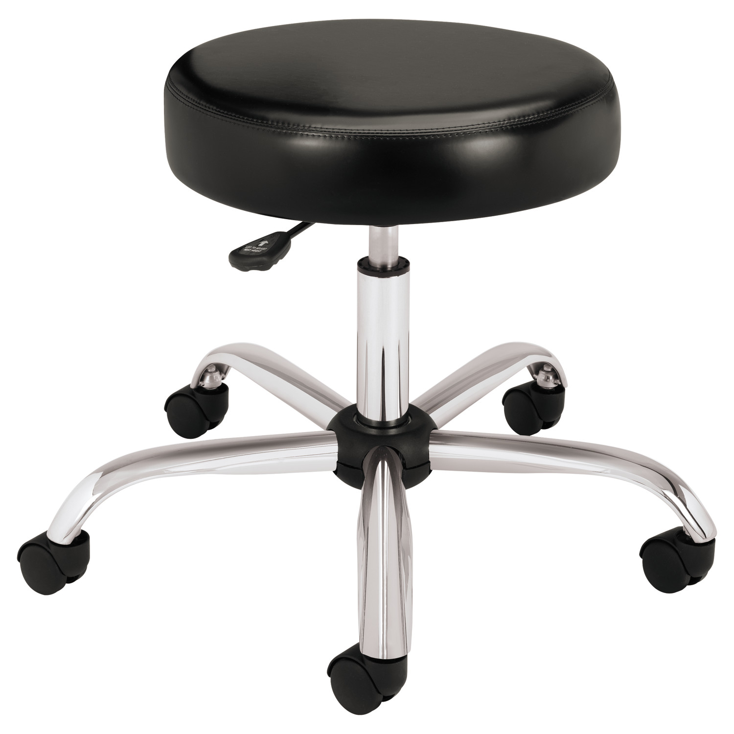 HON® Adjustable Task/Lab Stool without Back 22" Seat Height Supports up to 250 lbs. Black Seat Steel Base product image
