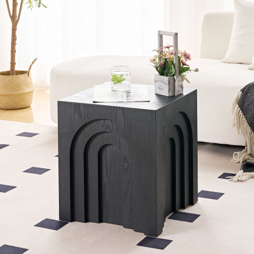 15.74'' Square Side End Table Small Coffee Black product image