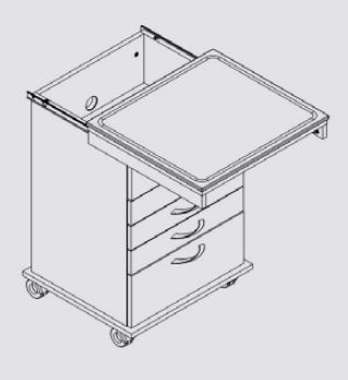 AL Cart without Flip Down 3-3.5"/1-8" Drawers 22" Wide Front-Back Slide product image