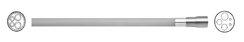 Non-Fiber Optic 4-Hole Euro Style HP Tubing with Nut & Connector product image