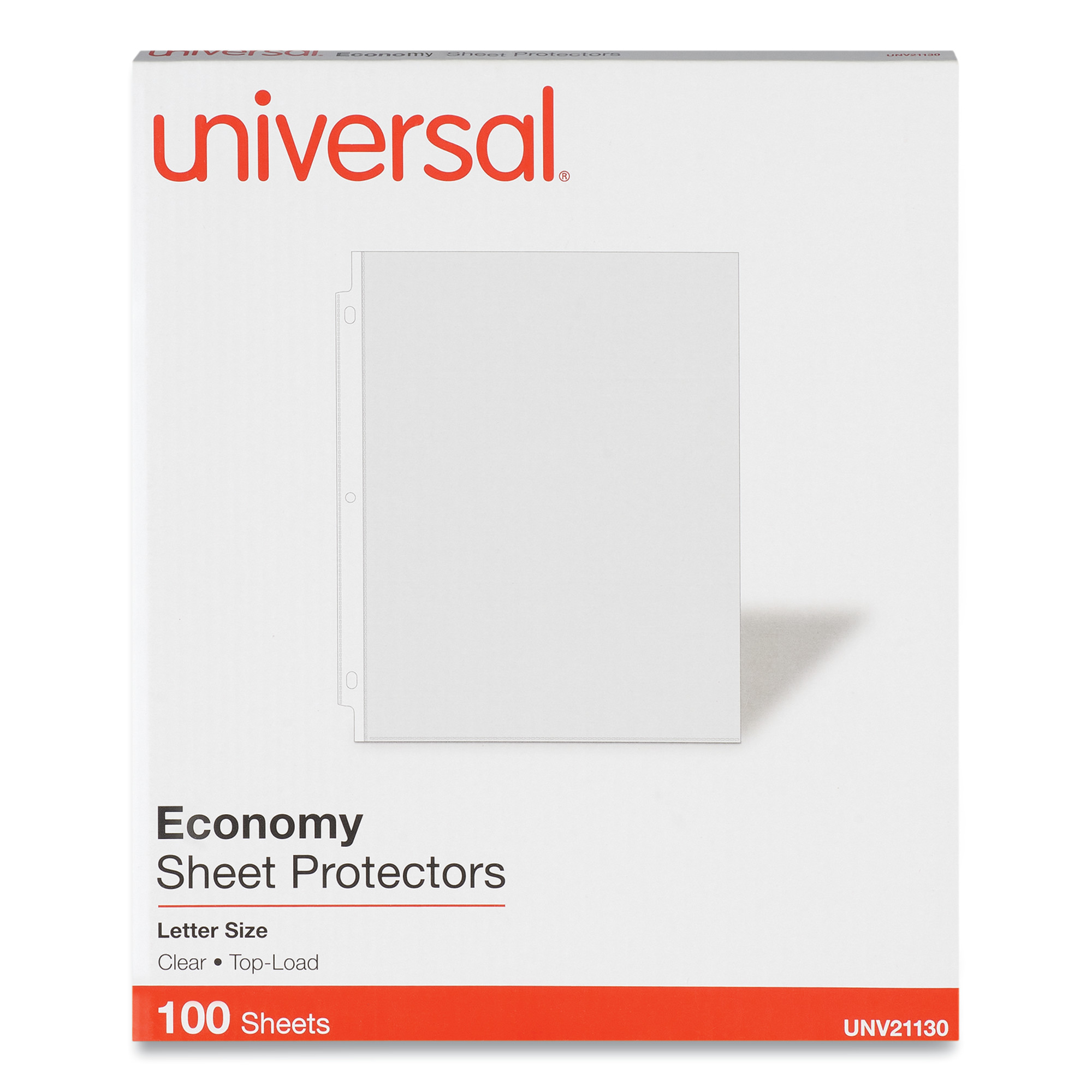 Universal Top-Load Poly Sheet Protectors Economy Letter Box of 100 product image