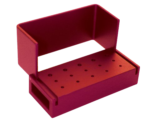 Bur Block Custom Anodized Aluminum 15 Hole Red Ea image