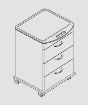 Dr Cart 1-3.5"/ 2-7.5"/1-8" Drawers 22" Wide product image