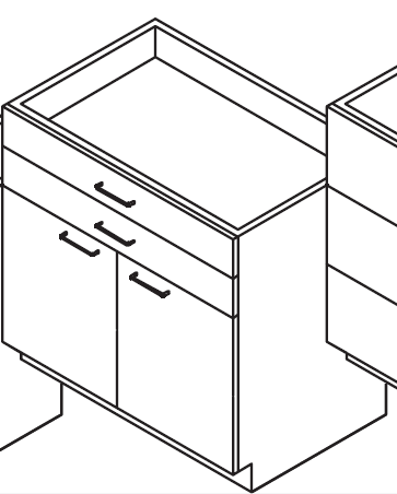 3602 Cabinet 2 Drawer 2 Door No Top product image