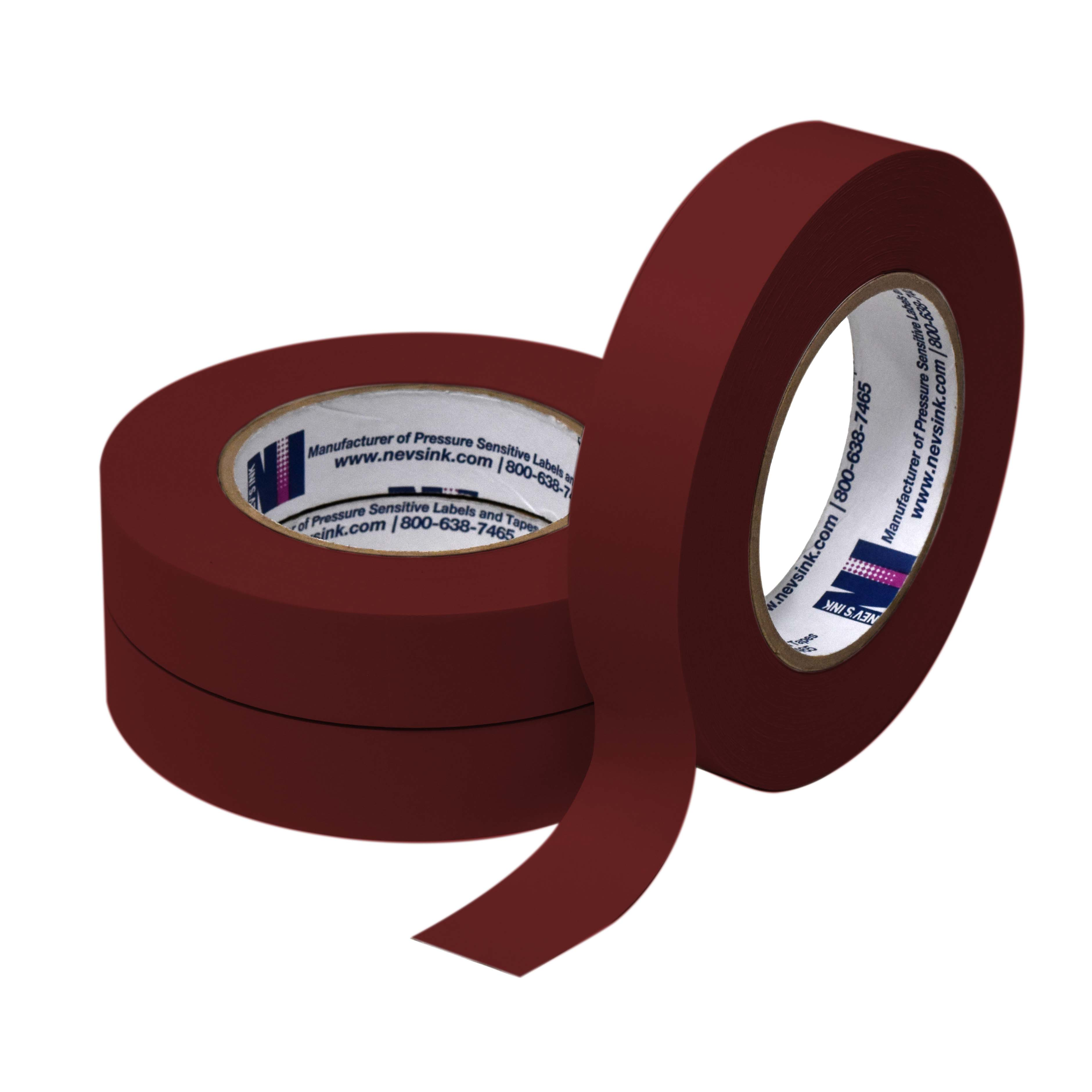 Dark Red Labeling Tape 1" Wide x 60yd Box of 3 product image