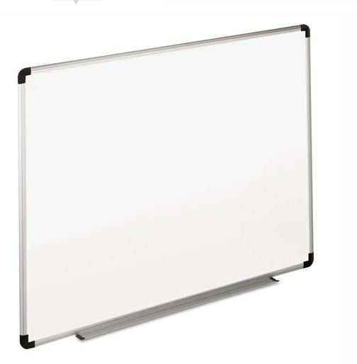 Universal Dry Erase Board Melamine 72 x 48 White Black/Gray Aluminum/Plastic Frame product image