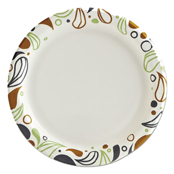 Boardwalk® Deerfield Printed Paper Plates 6" Diameter White/Yellow/Green/Purple Carton of 1000 product image