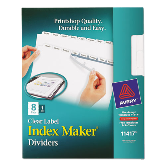 Avery Index Maker Clear Letter White Label Dividers 8-Tab Set of 5 product image
