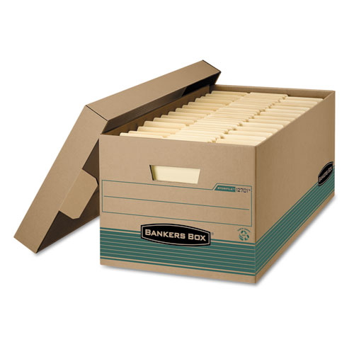 Bankers Box® Stor/File™ Medium-Duty Storage Boxes Kraft/Green 12"W x 24"x 10"H Carton of 12 product image