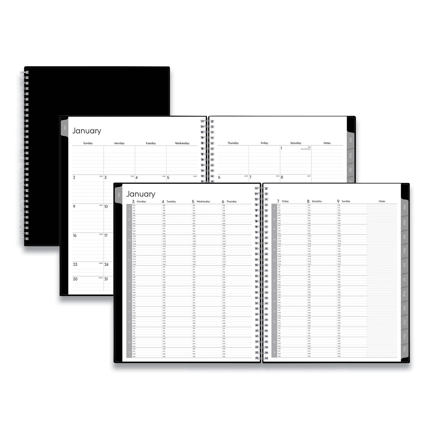 Enterprise Weekly Appointment Planner 11 x 8.5 Black Cover 12-Month Jan to Dec 2025 product image