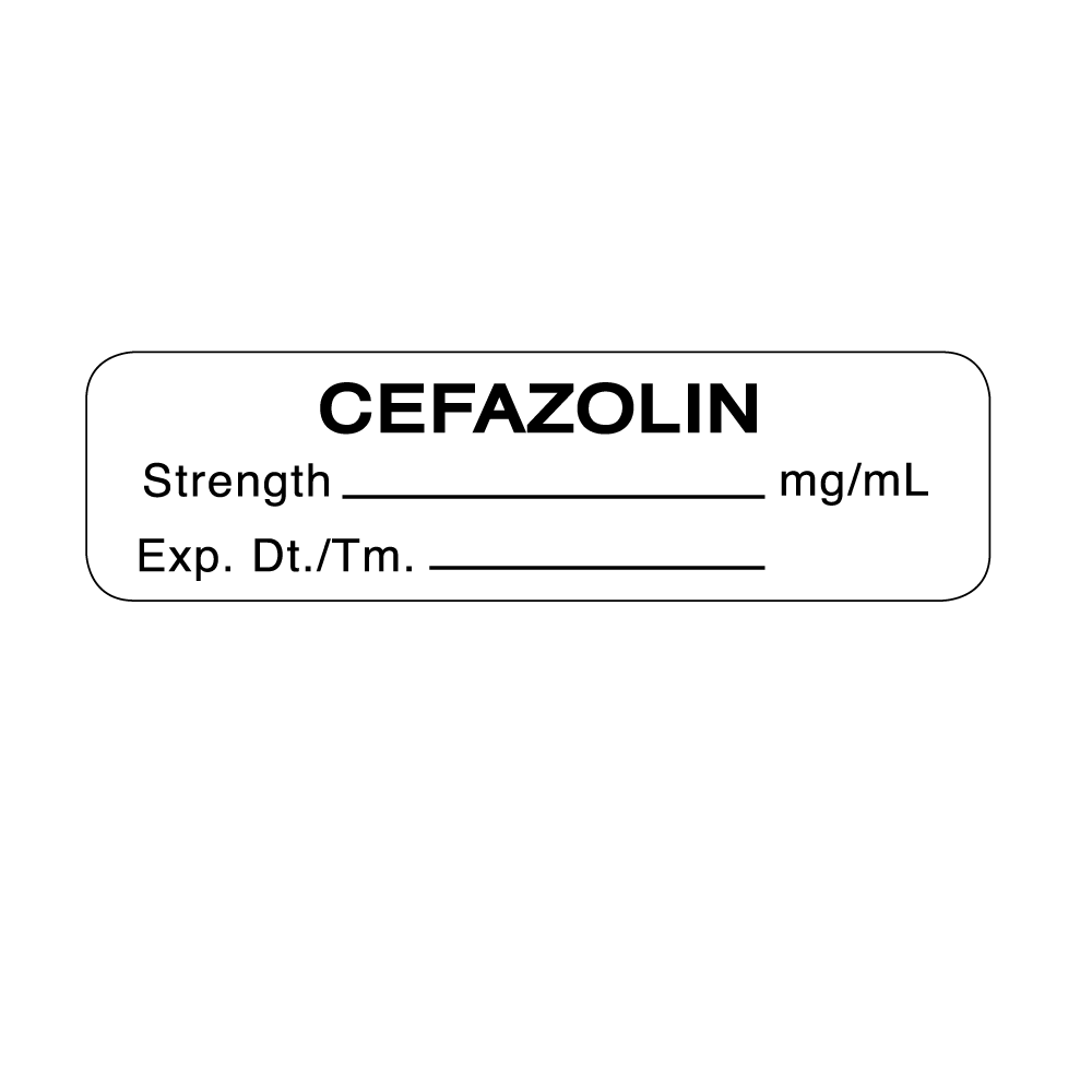 Cefazolin Strength Mg/Ml Date Time Init Anesthesia Label Roll product image