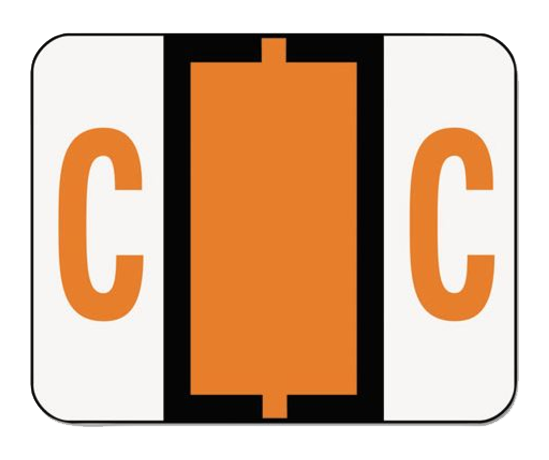 Smead Dark Orange A-Z Color-Coded Bar-Style End Tab Labels Letter C Roll of 500 product image