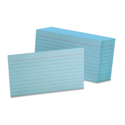 Oxford® Ruled Index Cards 3" x 5" Blue Pack of 100 product image