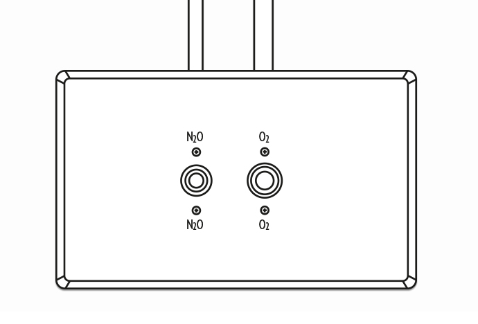 Recessed Q/C Dual Outlet N2O-O2 product image