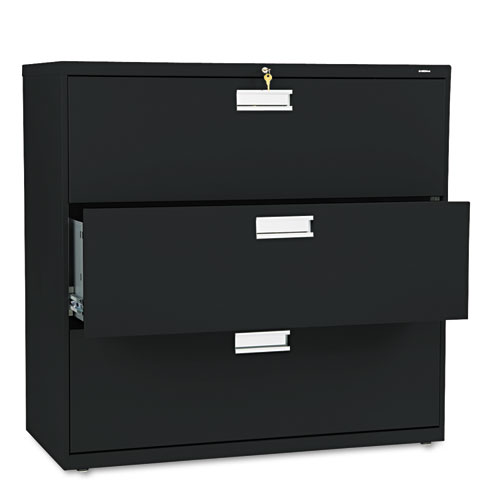 600 Series Black Three-Drawer Lateral File 42" image