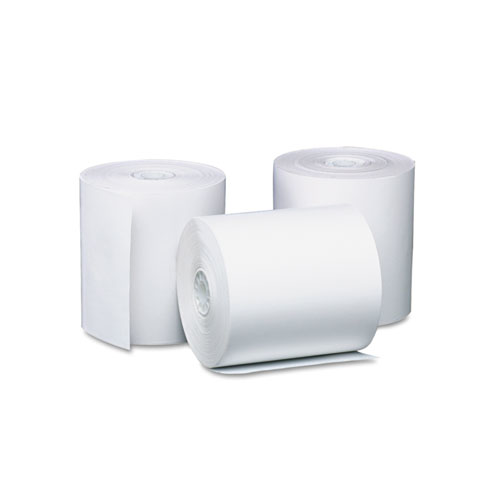 PM Company® Single Ply Thermal Cash Register/POS Rolls 3-1/8" x 119' White Carton of 50 product image