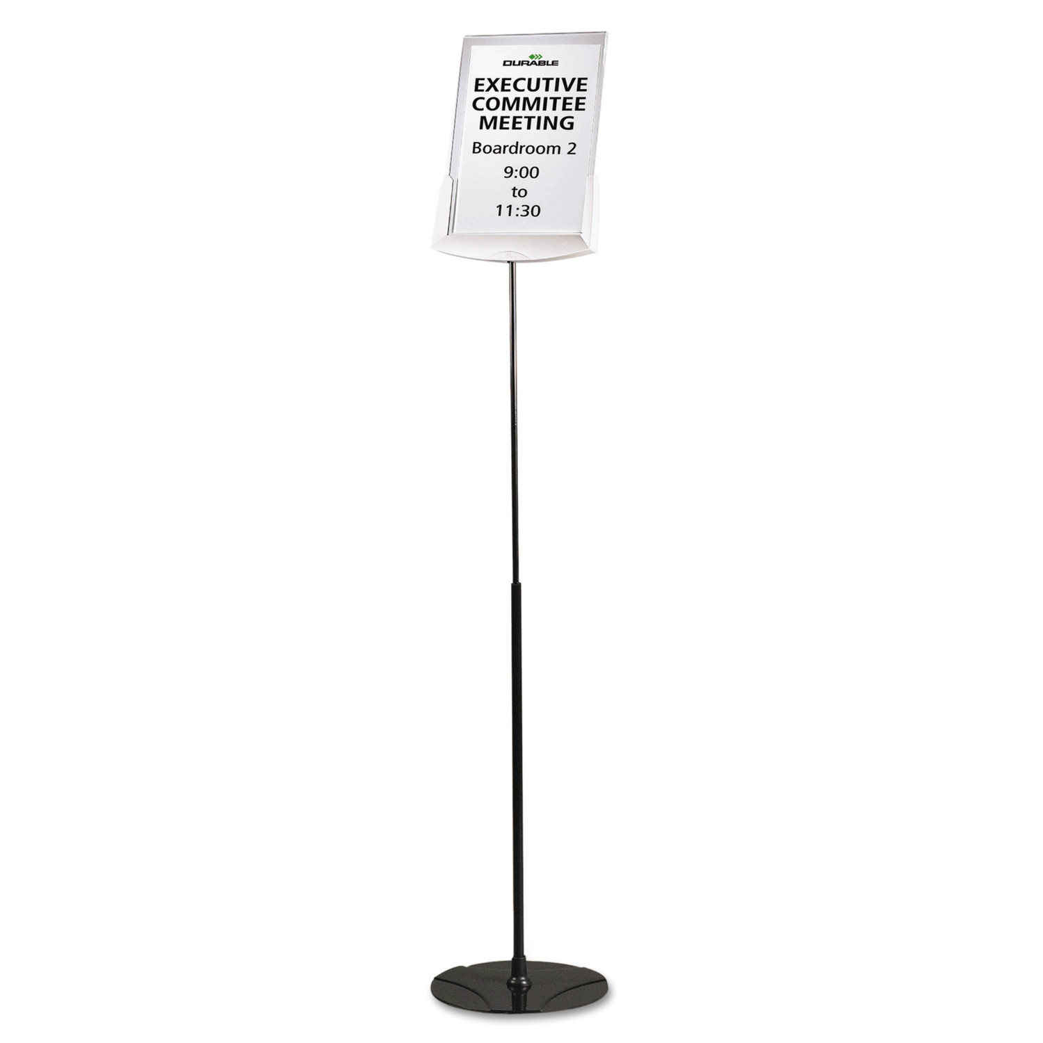 Durable® Sherpa Infobase Sign Stand Acrylic/Metal 40"-60" High Gray product image