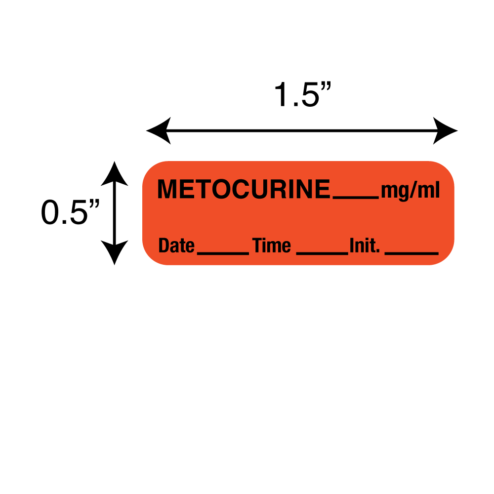 Anesthesia Labels - Metocurine 1/Roll product image