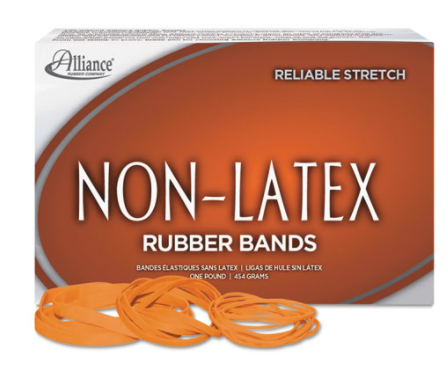 Non-Latex Rubber Bands Size 117B Orange 7 x 1/8 250 Bands in 1lb Box product image