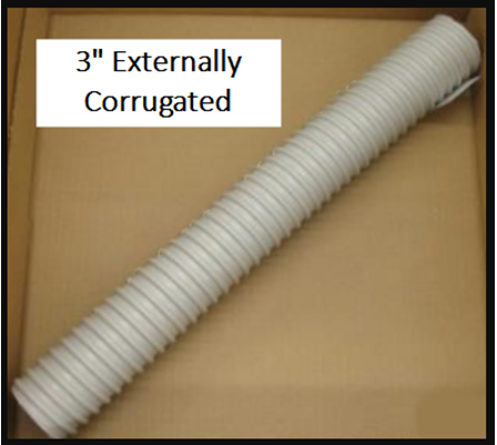 Grey 3in Outer Diameter Corrugated Tubing Length 22in product image