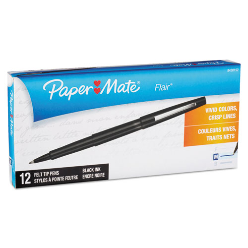 Paper Mate Point Guard Flair Bullet Point Stick Pen Red Ink 1.4mm 36/Box