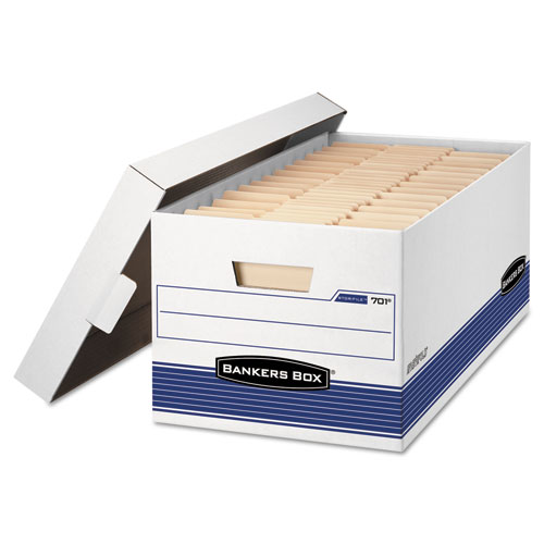 Bankers Box® Stor/File™ Medium-Duty Storage Boxes White/Blue 15"W x 24"x 10"H Carton of 12 product image