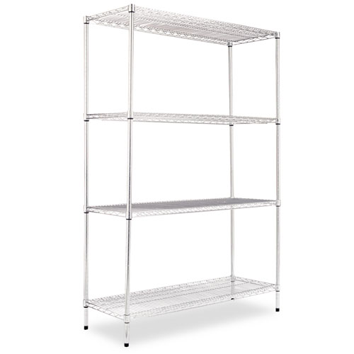 Silver Four-Shelf Wire Shelving Starter Kit 48wx18d product image