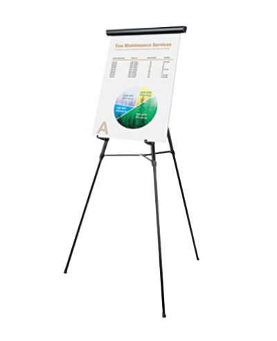 Universal 3-Leg Telescoping Easel with Pad Retainer Adjusts 34" to 64" Aluminum Black product image