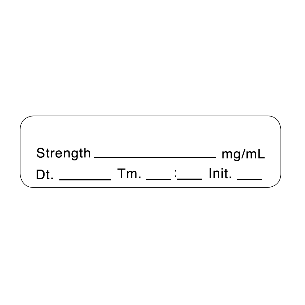Strength Mg/Ml Date Time Init Anesthesia Label Roll product image