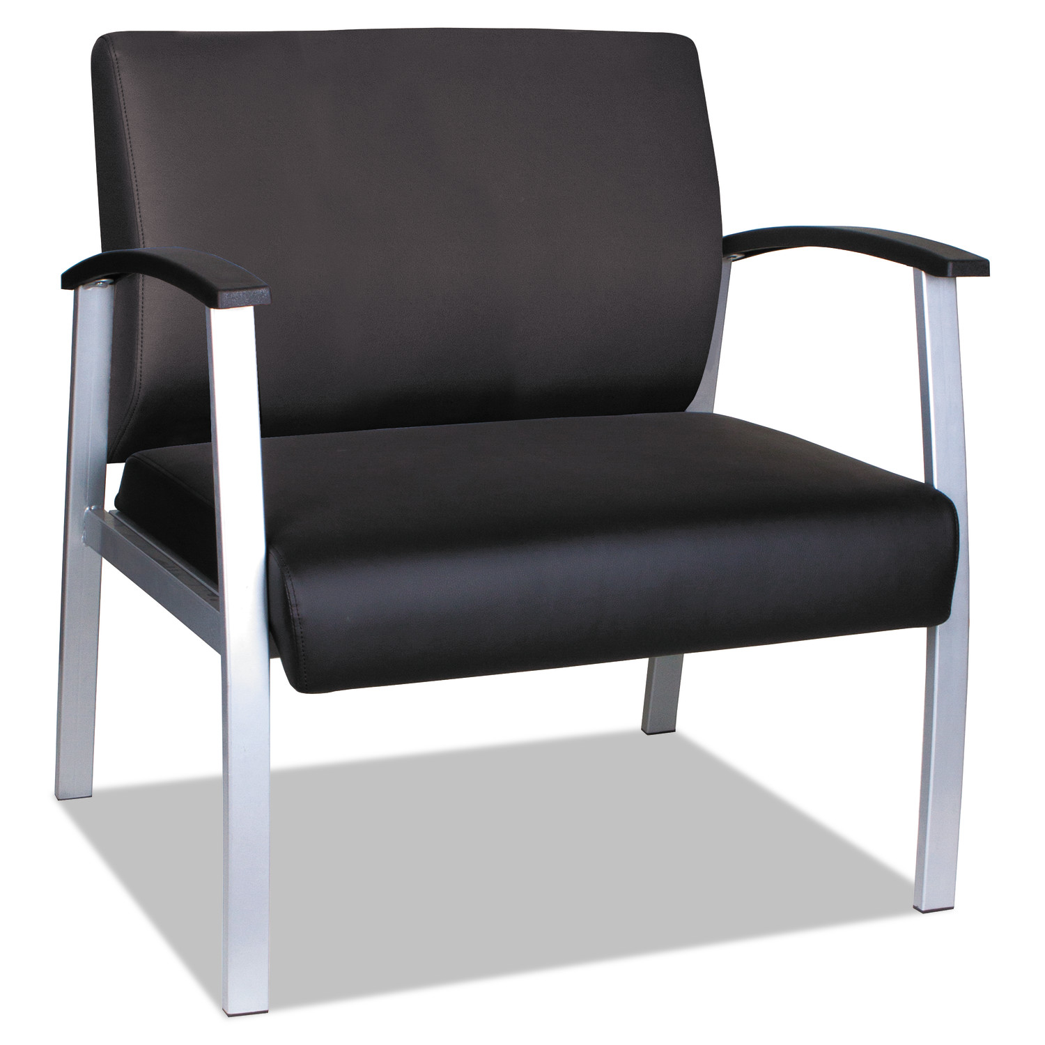 Alera® MetaLounge Series Bariatric Guest Chair 30.51'' x 26.96'' x 33.46'' Black Seat/Black Back Silver Base product image