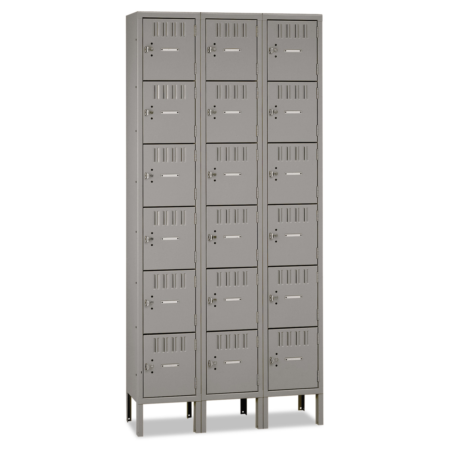 Tennsco Box Compartments with Legs Triple Stack Medium Gray 36W x 18D x 78H product image