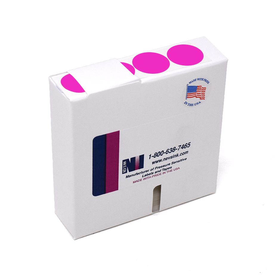 Label Color Coded Dot Roll Form - 1-1/4" Flr Pink 1/Roll product image