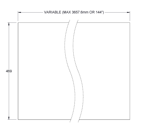 Solid Surface S4 Countertop - Side Cabinet Per Inch product image