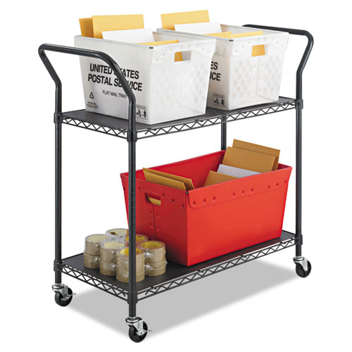 SAFCO® Wire Utility Cart Two-Shelf 43-3/4"w x 19-1/4"d x 40-1/2"h Black product image