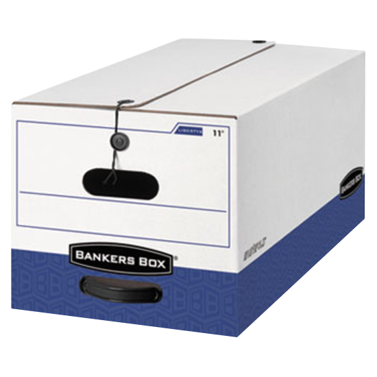 Bankers Box® Liberty®  Heavy-Duty Strength Storage Box Letter 12" x 24" x 10" White/Blue Carton of 4 product image