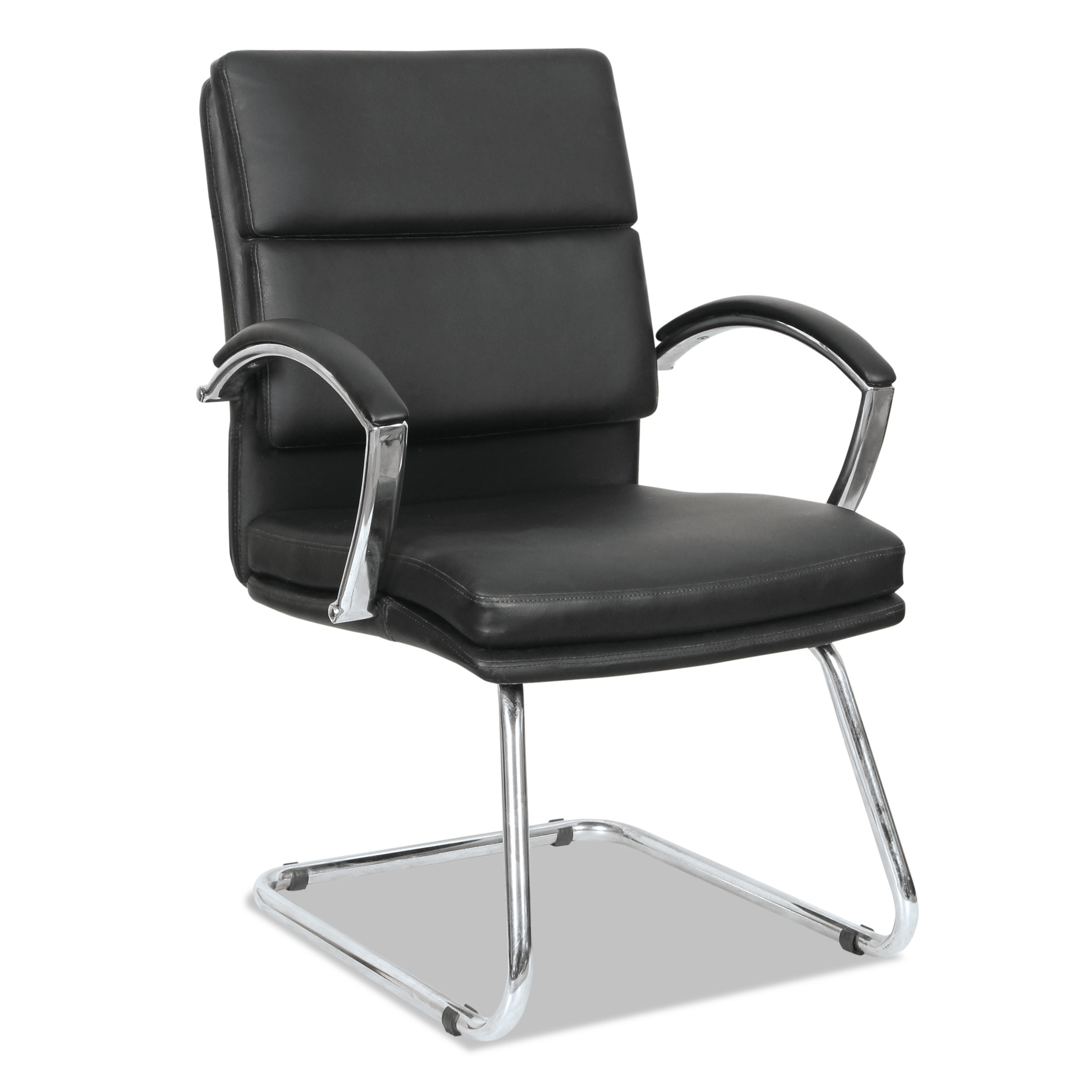 Alera® Alera Neratoli Slim Profile Guest Chair Black Seat/Black Back Chrome Base 23.81'' x 27.16'' x 36.61'' product image