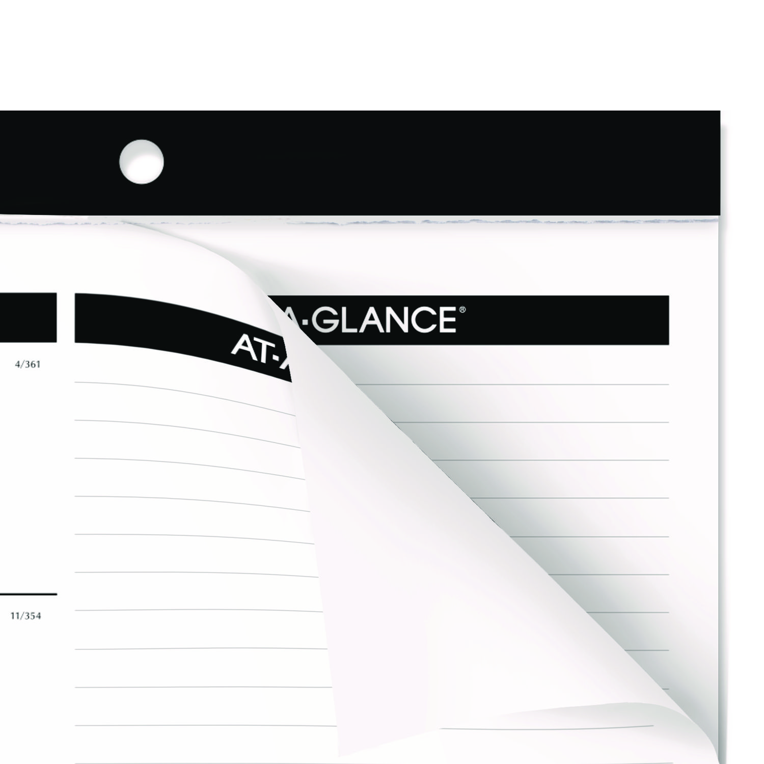 Compact Desk Pad 18 x 11 White Sheets Black Binding Clear Corners 12-Month Jan to Dec 2025 product image