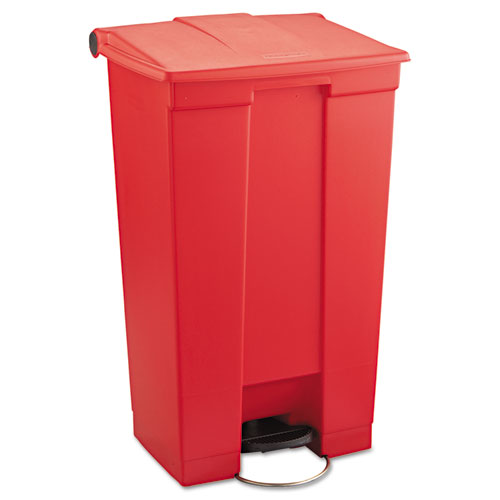 Rubbermaid® Indoor Utlility Step-On Waste Container 23 Gallon Rectangular Plastic Red product image
